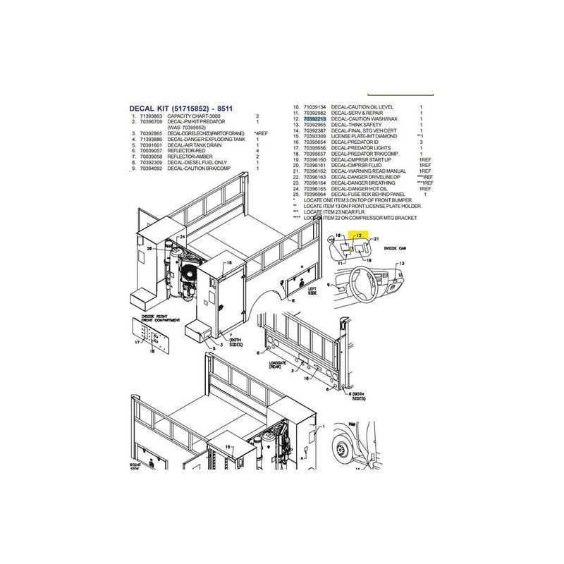 Iowa Mold Tooling IMT 70392213, "Pressure Washing Caution Crane Decal