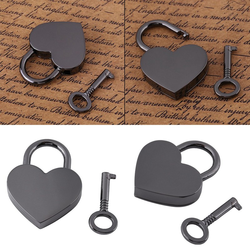 Mini Padlocks with Keys, 39 x 30 mm Small Heart