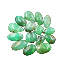 SGM Shop™ Natural Chrysoprase Cabochon Loose Gemstone Flat Back Mix A+ Quality For Jewelry Making, Crafts & DIY, Wedding Gift, Healing Chakra, Wire Wrapping Crystals-5 Pcs