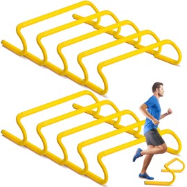 Wettarn 10 Pcs Speed Agility Training Hurdles Detachable Durable Hurdle Agility Plyometric and All Purpose Speed Training Equipment for Athletes Soccer Basketball(6 Inch,Yellow)