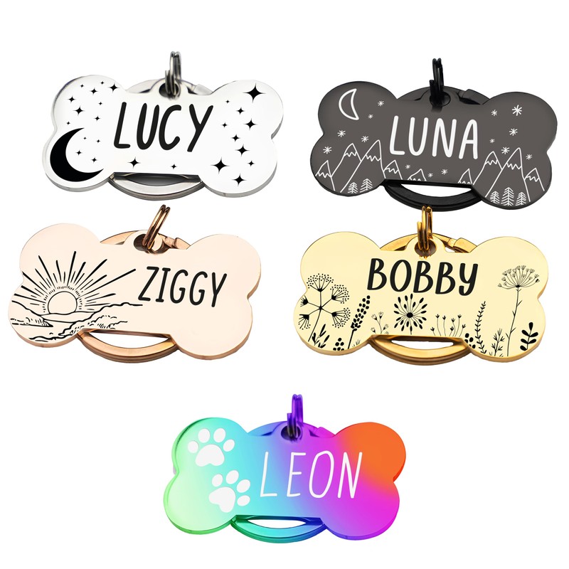Custom Stainless Steel Dog Tag – Bone Shape Pet ID