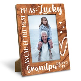 Yxadu Grandpa Gifts, Wood Photo Frame Gift, Suitable for Grandparent's Day, Father's Day, Birthday, Appreciation Grandpa Picture Frame, Family Photo Frame, Display on Tabletop, Desk, 4x6 Inch