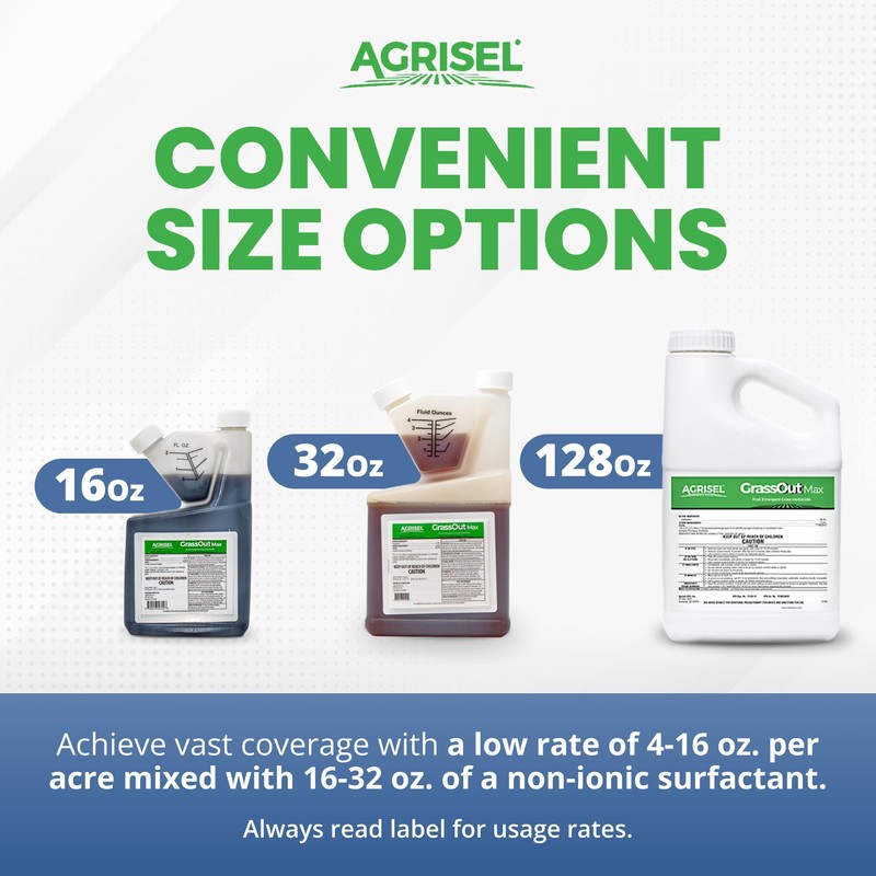 Agrisel GrassOut Max Weed Killer, Targets 50+ Grassy Weeds Without