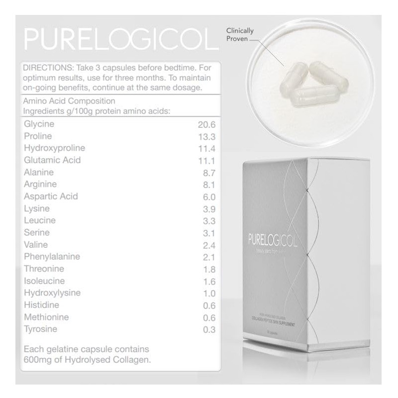 Collagen Tablets, Best Hydrolysed Protein Peptide Skin Supplement - 90