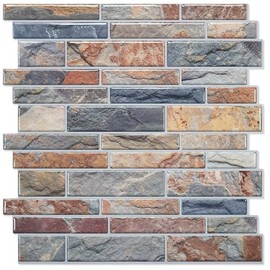 STICKGOO Thicker Design Peel and Stick Tile Backsplash, 12”×12” Stick on Backsplash for Kitchen, Self Adhesive Tile Stickers for Kitchen Backsplash and Bathroom(10 Sheets, Vintage Stone)