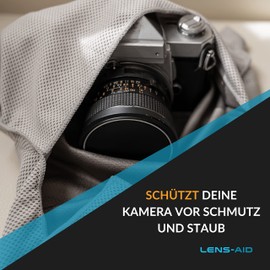 LENS-AID Einschlagtuch für Kamera, Objektiv usw., Kameratasche BZW. Beutel als Schutz für DSLR, Digitalkamera, Einschlagtasche