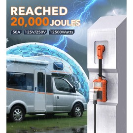 Toujreo RV Surge Protector 50 Amp - 20000J RV Accessories