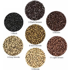 Nano Rings 2.5 mm Micro Ring Hair Extensions for Extensions (Grey Blonde) Pack of 200