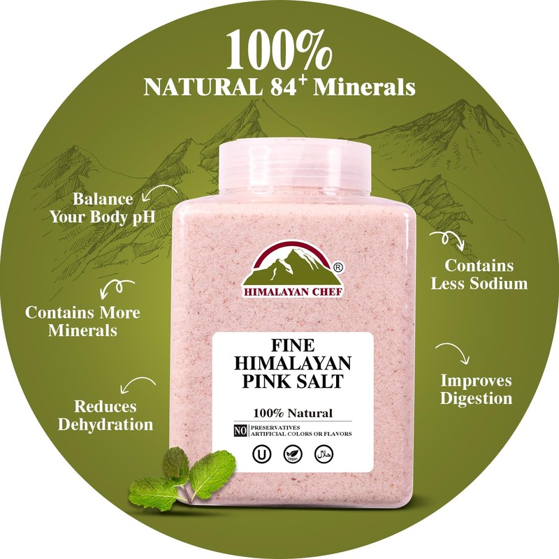 Himalayan Chef Himalayan Cooking Pink Salt, Pink Salt Fine Grain,