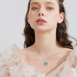 enjoylifecreative Father Daughter Locket Necklace S925 Sterling Silver Abalone Shell Daughter Gifts from Dad Mom I Love You Forever Daughter Locket Jewellery Gift