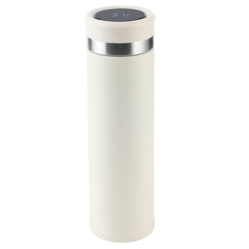Intelligent TemperatureSensitive Vacuum Cup Mirror Smart TouchScreen Insulation Cup(Creamy White