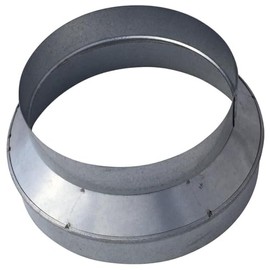 8x6 Inch Duct Reducer - Tapered Adapter Fits Most 6 to 8 Inch Round Ducting Including Flexible, Semi Rigid or Solid Pipe - Galvanized Steel Cone Connector HVAC Fitting by Vent Works