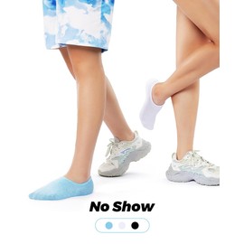 IDEGG No Show Socks Womens and Men Low Cut Ankle Short Anti-slid Athletic Running Novelty Casual Invisible Liner Socks (US, Numeric, 5, 8.5, Regular, Regular, 6, 6 Pairs-2 Black+2 White+2 Sky Blue)
