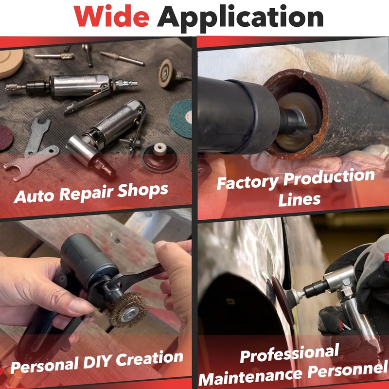 4-PACK 301-69A & 301-69B Pneumatic Die Grinder Wrench Tool Set,