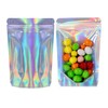 RIGHTPAK One Side Clear Holographic Stand Up Pouches with Resealable