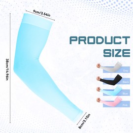 Aiyorse 4 Pairs Sun Protection Arm Sleeve, Cooling Protection Sun Sleeves to Cover Arms Compression Arm Sleeves for Men Women Outdoor Driving Golfing Fishing Cycling Hiking Doing