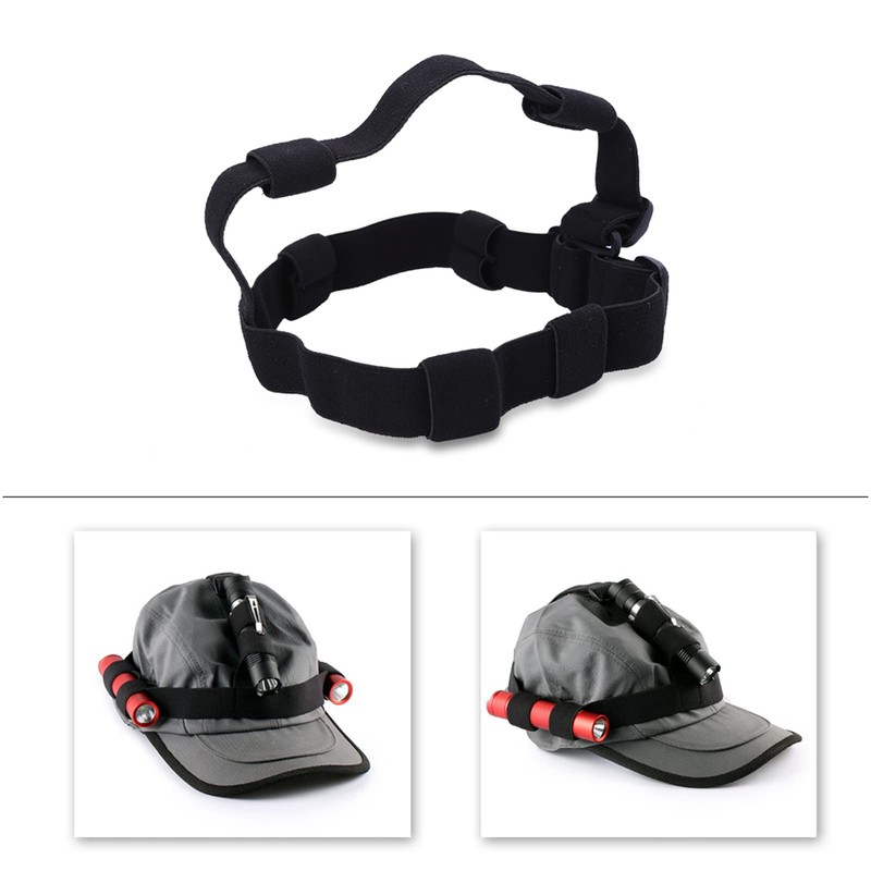 Ejoyous Headlamp Strap Adjustable, Universal Flashlight Mount Replacement Hands Flashlight