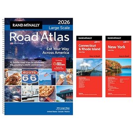 Rand McNally 2026 Large Scale Road Atlas with Connecticut/Rhode Island & New York State Maps