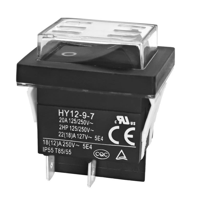 2PCS HY12-9-7 On/Off Push Button Switch - 4 Pins, 20A