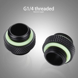 Richer-R 2pcs Water Cooling Fittings Water Cooling Fittings Compression Fittings Water Cooled Double Thread Hose Adapter Compression Fitting G1/4 Thread Connection Connector for Cooling Water Copper