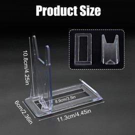 6Pcs Clear Plastic Display Stand Plate Display Stands Adjustable Acrylic Plastic Plate Stands Plate Holders for Display Plates Pictures Mobile Phones Photos