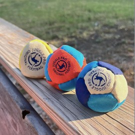 Juggle Pro Footbag Original Set of 3 - Perfect for Freestyle and Group Games, Ultra Suede and Sand Filling