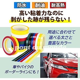 [pont du monde] Cutting Sheet Line Tape, Waterproof Tape, 1.0 inches (25 mm) x 26.0 ft (66 m), Width 1.0 inches (2.5 cm) (Black)