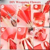 woric 25 Sheets Red Flower Bouquet Wrapping Paper Valentines Waterproof