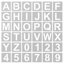 Letter Stencils and Templates for Painting, 36pcs 3 Inch Letters Alphabet Stencils Plastic Number Templates for Wood Signs Art Craft