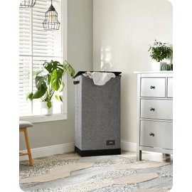 SOLEDI Laundry Hamper with Lid 100L Large & Tall Collapsible Laundry Basket, Clothes Hamper with Bag Removable Easy to Carry, Dirty Hampers for Bedroom, Bathroom, Dorm, College, Grey