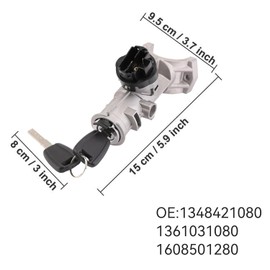 Wjelet 1 Pcs Ignition Lock Switch Barrel with 2 Keys, Ignition Lock Barrel Starter Switch Replacement for Relay Ducato Boxer 2005-1348421080 1361031080 1608501280