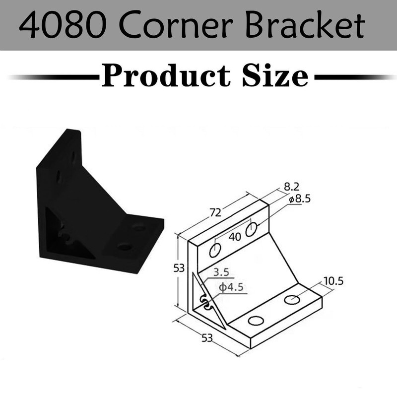 4080 Corner Bracket Connector Set for 4080 8080 Aluminum Extrusion