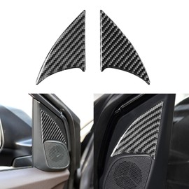 PJFUS Real Black Carbon Fiber Car Inner A-Pillar Position Loudspeaker Upper Panel Strip Trim Sticker Auto Premium Interior Accessories Compatible with Honda CRV CRV-V 2016 2015 2014 2013 2012