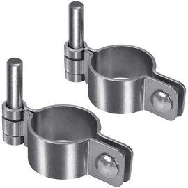 Insaga 1-3/8'' Thick Gate Hinges, 304 Stainless Steel Chain Link Fence Parts, 2pcs Pipe Hinge Fits 1-3/8'' OD Post/Pipe for Farm Gates