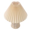 Pleated Table Lamp with Remote Control Modern Beige Fabric Shade