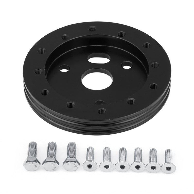 Aluminum Black 0.5 Inch 6 Hole Car Steering Wheel Hub