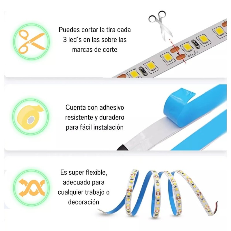 Dosyu Rollo Tira Led 5m 120 Leds 2835 IP20 Interiores