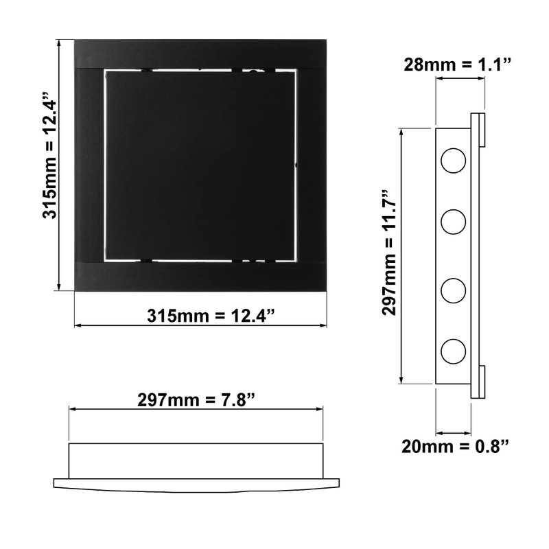 300x300mm Access Panel - Concealed Wall Hatch - 12x12 inch