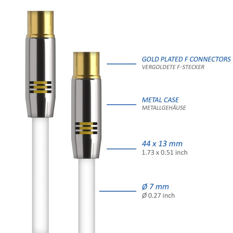 deleyCon TV Cable Straight/Straight - Gold Plated