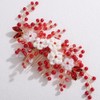 Lenjicons White Flower Leaf Pearls Hair Comb Wedding Rhinestone Hair