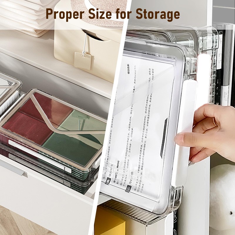 Cylogia Clear A4 Storage File Box Moisture-Proof Portable Plastic PET