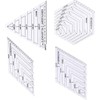 4 Pieces Quilting Templates Ruler, with 60 Degree Triangle and
