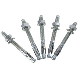 AllGIFT Expansion Screw 20pcs 1/4 inch x 2-1/4 inch Fastener Carbon Steel Expansion Bolt Heavy Duty Zinc Plated Wedge Anchor Concrete