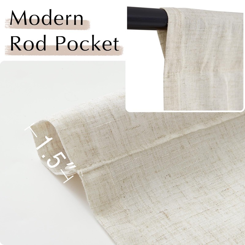 jinchan Tie Up Linen Kitchen Valance for Dining Room Window