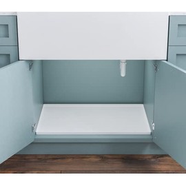 BASIN - Under Sink Mat for Bathroom - The Original Silicone Under Sink Mats for Bathroom Waterproof - Under Sink Tray for Bathroom Waterproof - Under Sink Cover Vanity Liner White 28x19