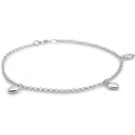Vinani female Anklet Silver Three Hearts F3H