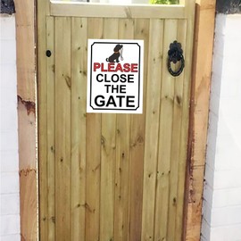 SHAWPRINT PLEASE CLOSE THE GATE METAL SIGN DOG THEME 200MM X 150MM (36H1) (10" x 8" (267mm x 200mm))