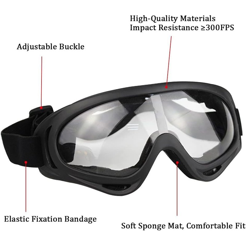 Aoutacc Airsoft Mesh Mask and Goggles Set, Half Face Steel
