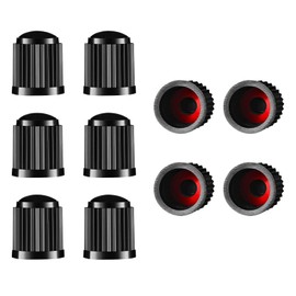 WENRENMK Pack of 10 Valve Caps Car, Bicycle Valve Caps, Car Tyre Valve Caps, Suitable for Bicycles, Motorcycles, Cars (Black)