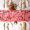 Snowkingdom 2 Pieces Red Table Runner Sequin Glitter Mesh Table